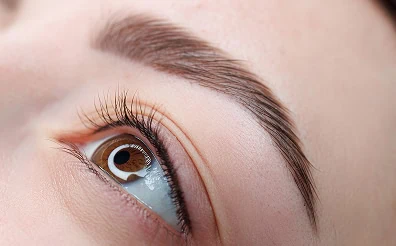 Dieses Bild zeigt das Ergebnis von Powder Brows bei einer Kundin.